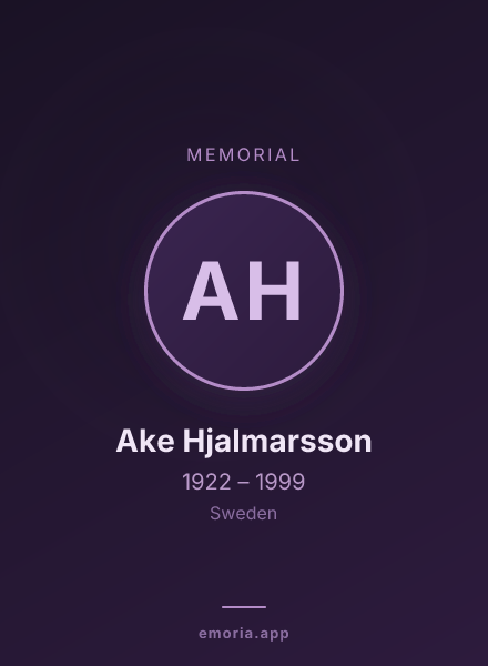 Memorial portrait of Ake Hjalmarsson