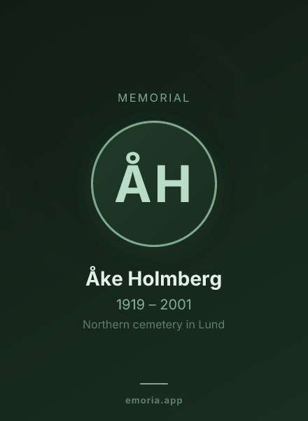 Memorial portrait of Åke Holmberg