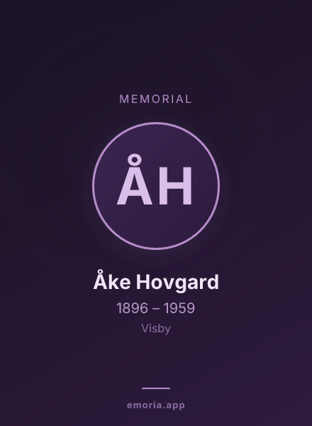 Memorial portrait of Åke Hovgard