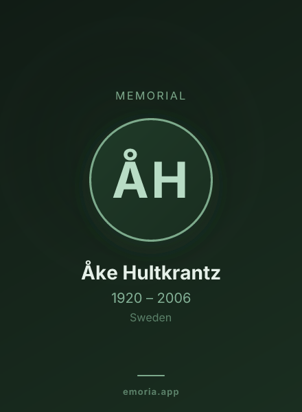 Memorial portrait of Åke Hultkrantz