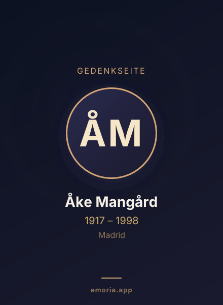 Gedenkportrait von Åke Mangård