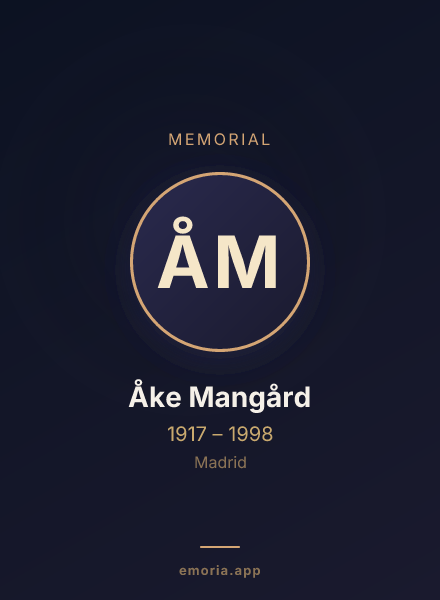 Memorial portrait of Åke Mangård