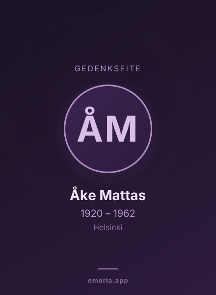 Gedenkportrait von Åke Mattas