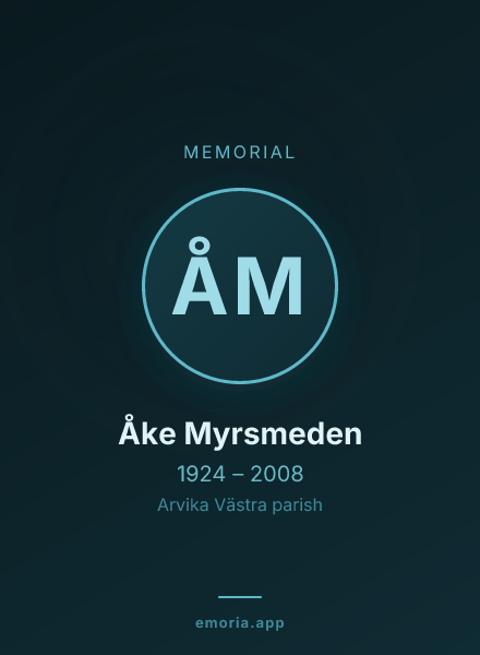 Memorial portrait of Åke Myrsmeden