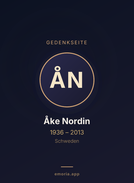 Gedenkportrait von Åke Nordin