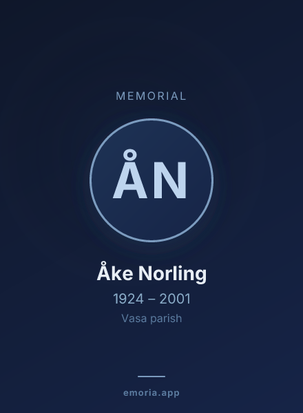 Memorial portrait of Åke Norling