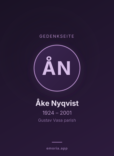 Gedenkportrait von Åke Nyqvist