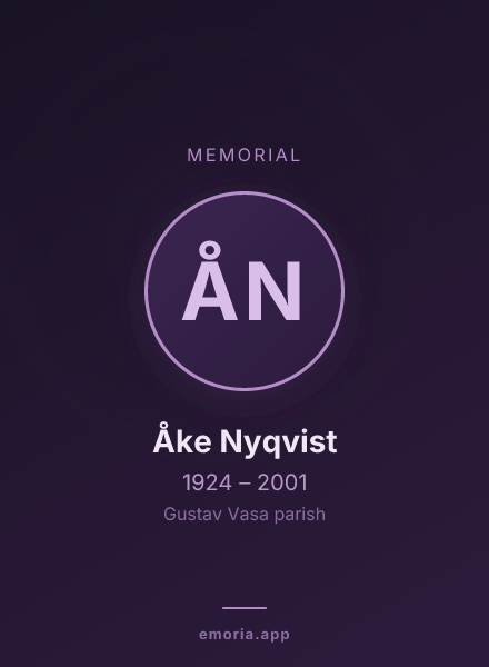 Memorial portrait of Åke Nyqvist
