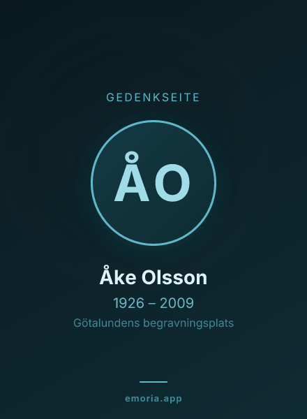 Gedenkportrait von Åke Olsson