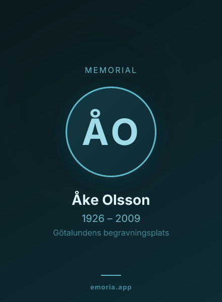 Memorial portrait of Åke Olsson