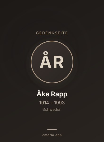 Gedenkportrait von Åke Rapp