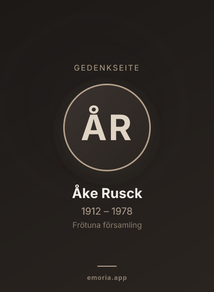 Gedenkportrait von Åke Rusck