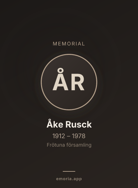 Memorial portrait of Åke Rusck