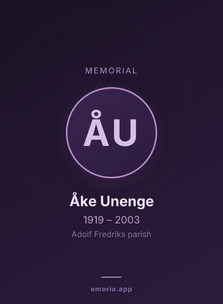 Memorial portrait of Åke Unenge