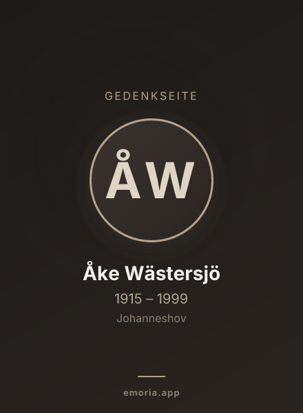 Gedenkportrait von Åke Wästersjö