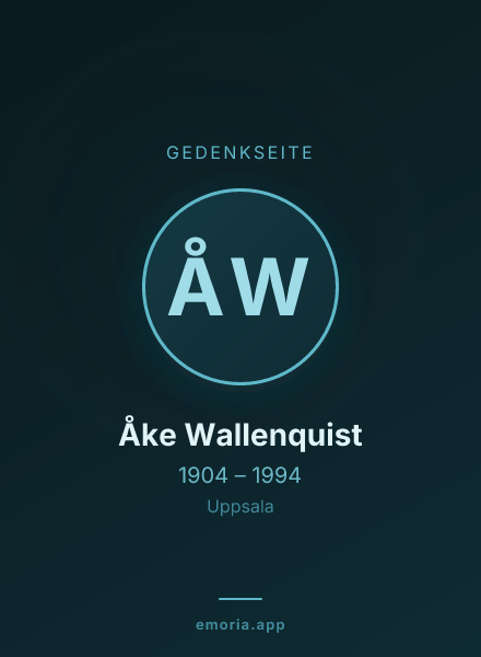 Gedenkportrait von Åke Wallenquist