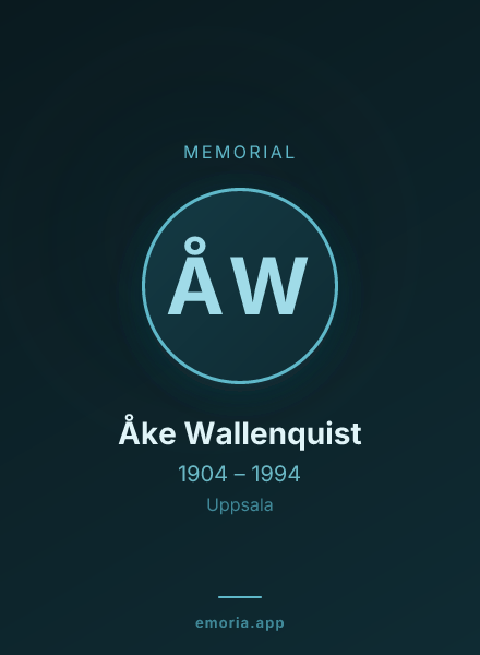 Memorial portrait of Åke Wallenquist