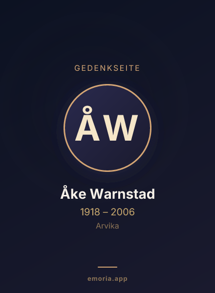 Gedenkportrait von Åke Warnstad