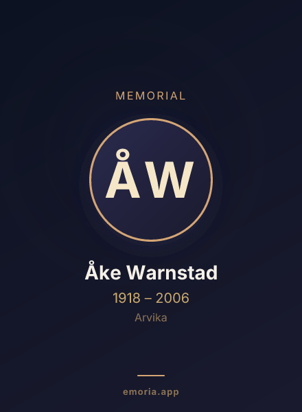 Memorial portrait of Åke Warnstad