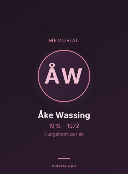 Memorial portrait of Åke Wassing