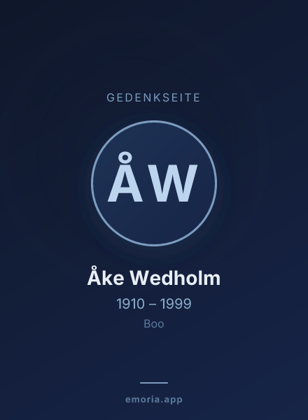 Gedenkportrait von Åke Wedholm