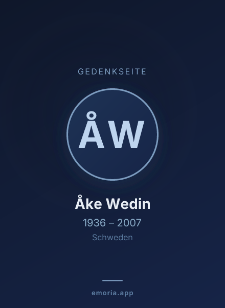 Gedenkportrait von Åke Wedin