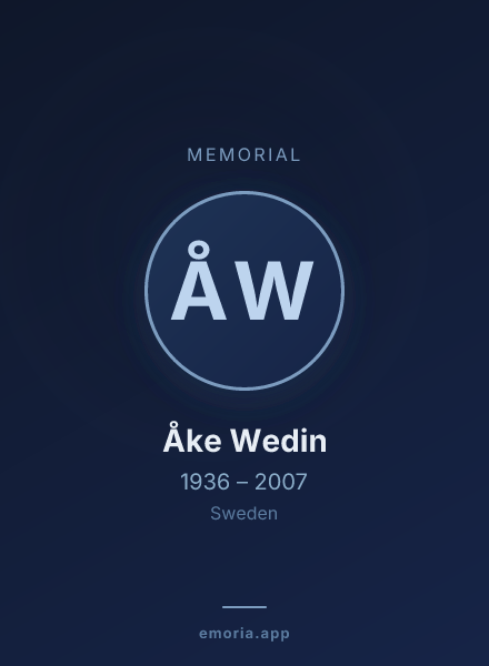 Memorial portrait of Åke Wedin