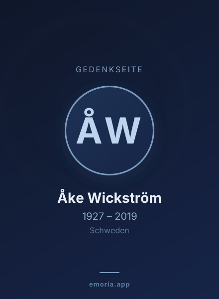 Gedenkportrait von Åke Wickström