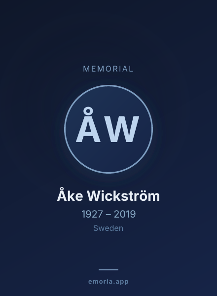 Memorial portrait of Åke Wickström