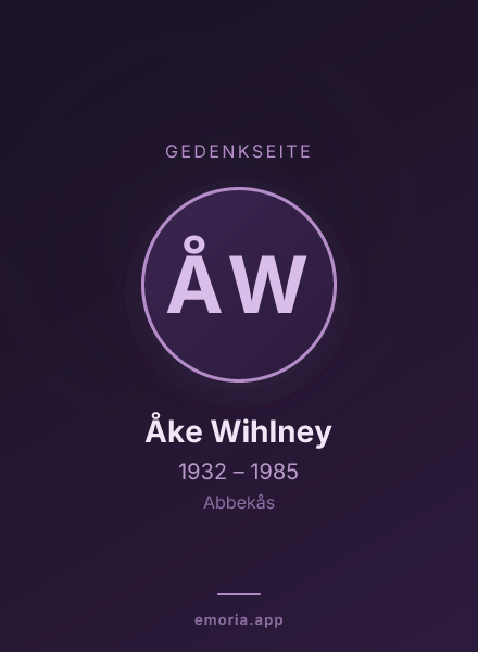 Gedenkportrait von Åke Wihlney