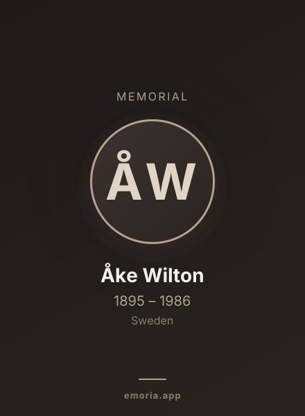 Memorial portrait of Åke Wilton