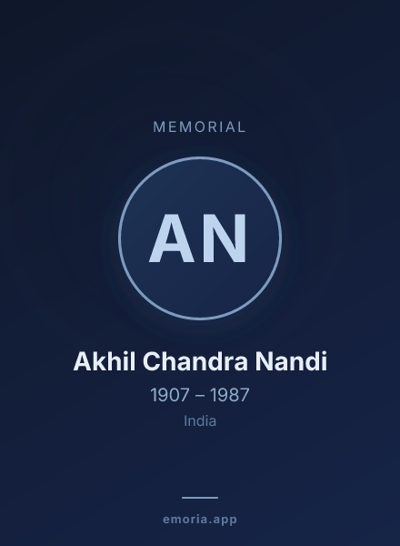 Memorial portrait of Akhil Chandra Nandi