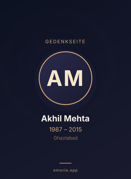 Gedenkportrait von Akhil Mehta