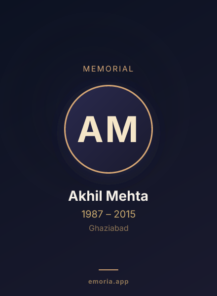 Memorial portrait of Akhil Mehta