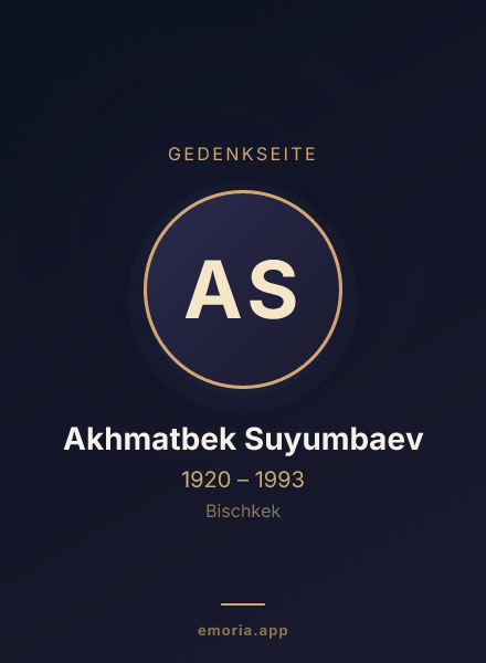 Gedenkportrait von Akhmatbek Suyumbaev