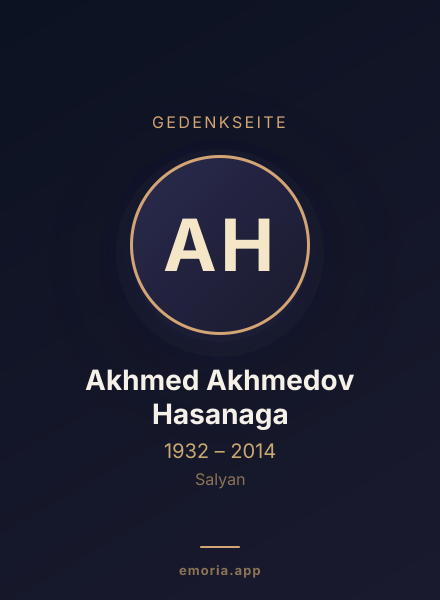 Gedenkportrait von Akhmed Akhmedov Hasanaga