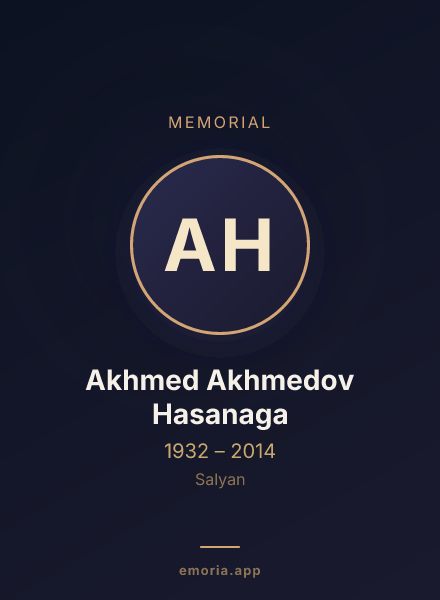 Memorial portrait of Akhmed Akhmedov Hasanaga