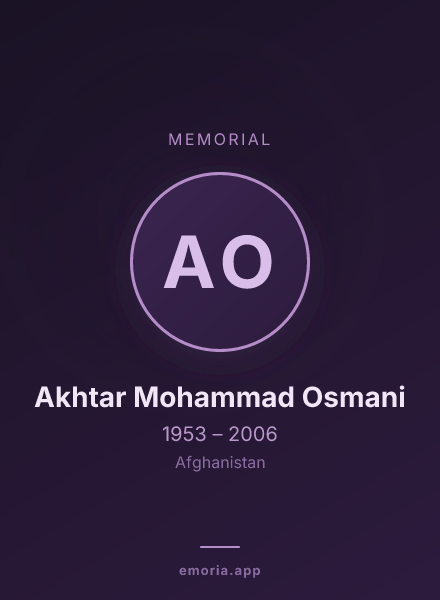Memorial portrait of Akhtar Mohammad Osmani