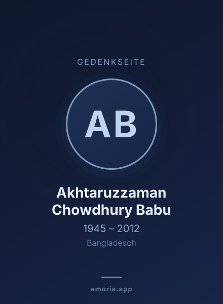 Gedenkportrait von Akhtaruzzaman Chowdhury Babu