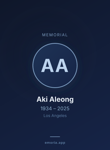Memorial portrait of Aki Aleong