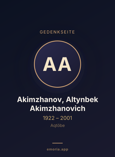 Gedenkportrait von Akimzhanov, Altynbek Akimzhanovich