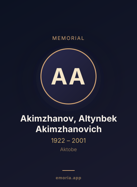 Memorial portrait of Akimzhanov, Altynbek Akimzhanovich