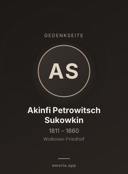 Gedenkportrait von Akinfi Petrowitsch Sukowkin