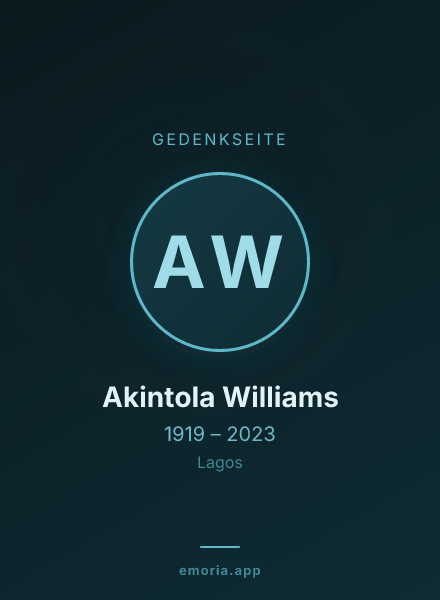 Gedenkportrait von Akintola Williams