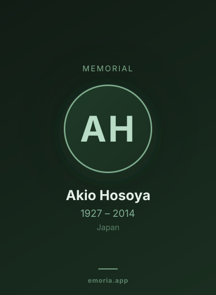 Memorial portrait of Akio Hosoya