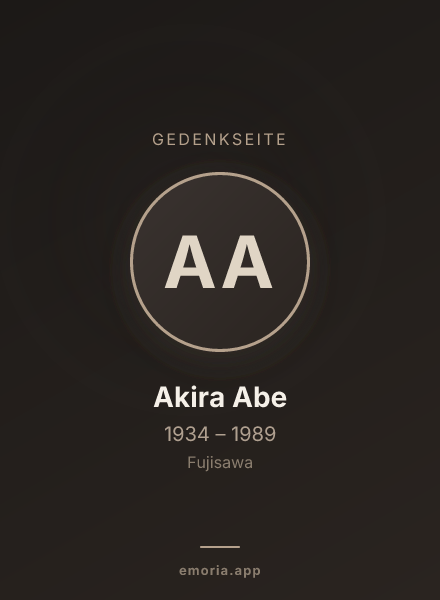 Gedenkportrait von Akira Abe