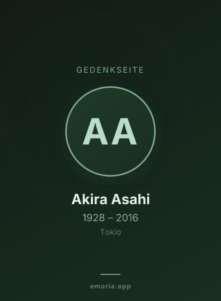 Gedenkportrait von Akira Asahi