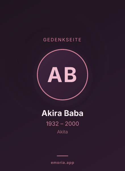 Gedenkportrait von Akira Baba