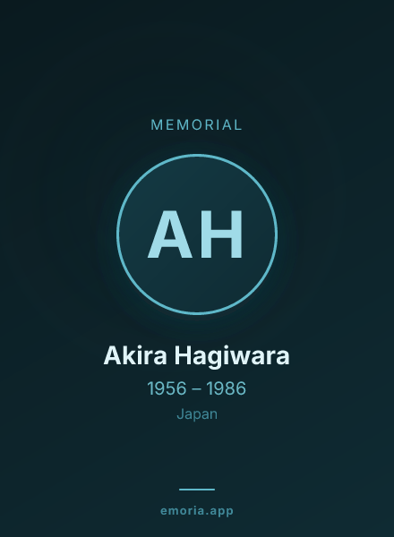 Memorial portrait of Akira Hagiwara
