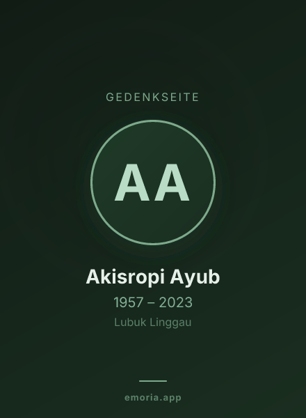 Gedenkportrait von Akisropi Ayub